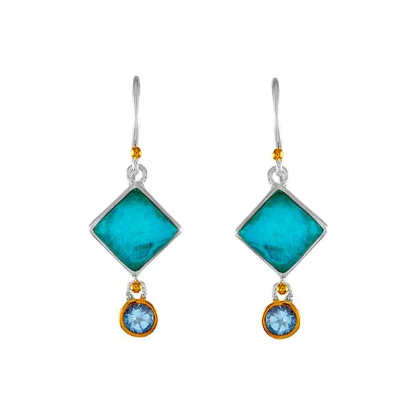 Sterling Silver & 22K Gold Vermeil Earrings With Stones Orin Jewelers Northville, MI