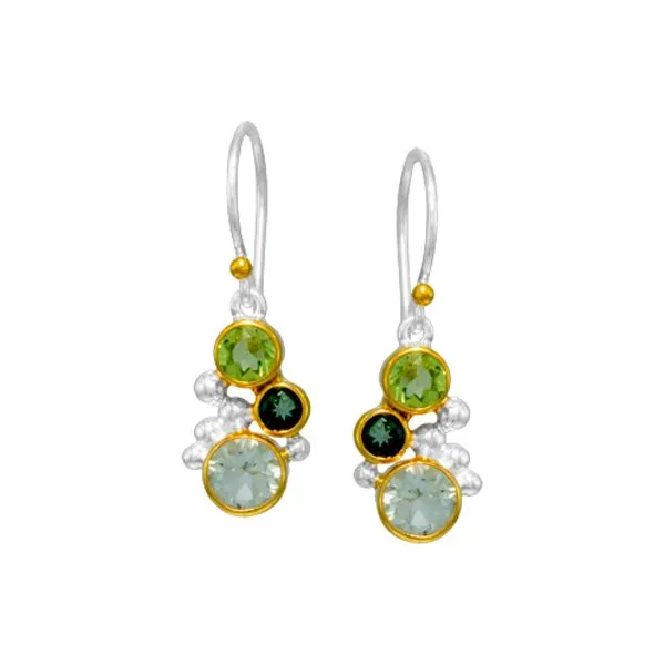Sterling Silver & 22K Gold Vermeil Earrings With Gemstones Orin Jewelers Northville, MI