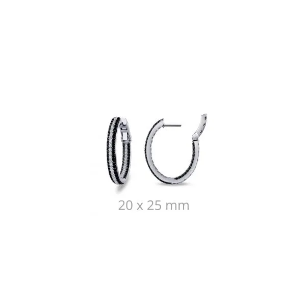 Sterling Silver Inside Out Hoop Earrings With Clear And Black CZs Orin Jewelers Northville, MI