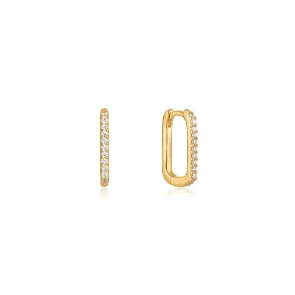 Sterling Silver Gold Plate Glam Oval Hoop Earrings By Ania Haie Orin Jewelers Northville, MI