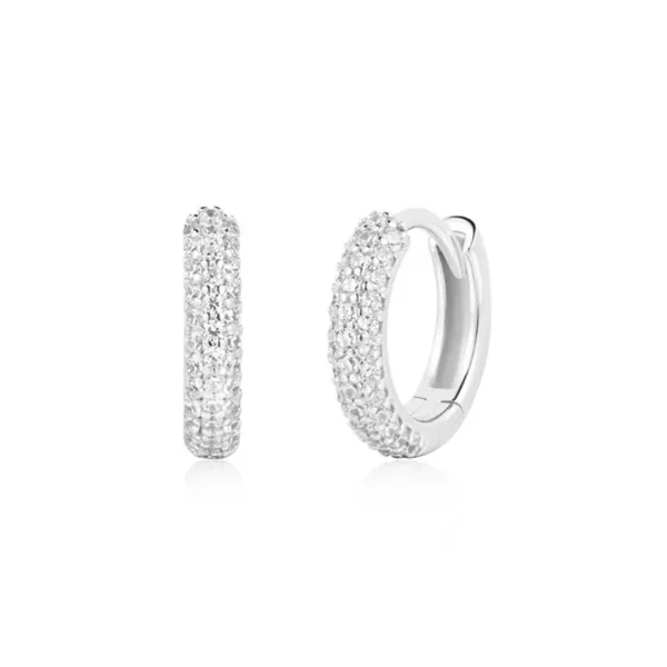 Sterling Silver Pave Huggie Earrings Orin Jewelers Northville, MI