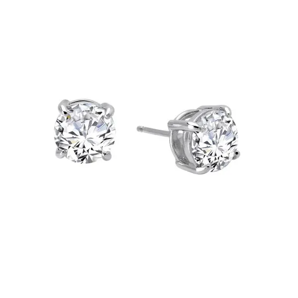 Sterling Silver Earrings With 2 Round Cubic Zirconiums Orin Jewelers Northville, MI