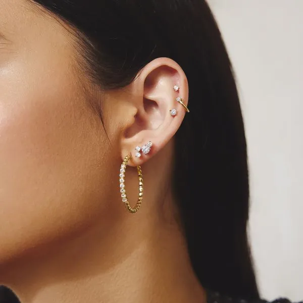 Sterling Silver Gold Plated Hoop Earrings Image 2 Orin Jewelers Northville, MI