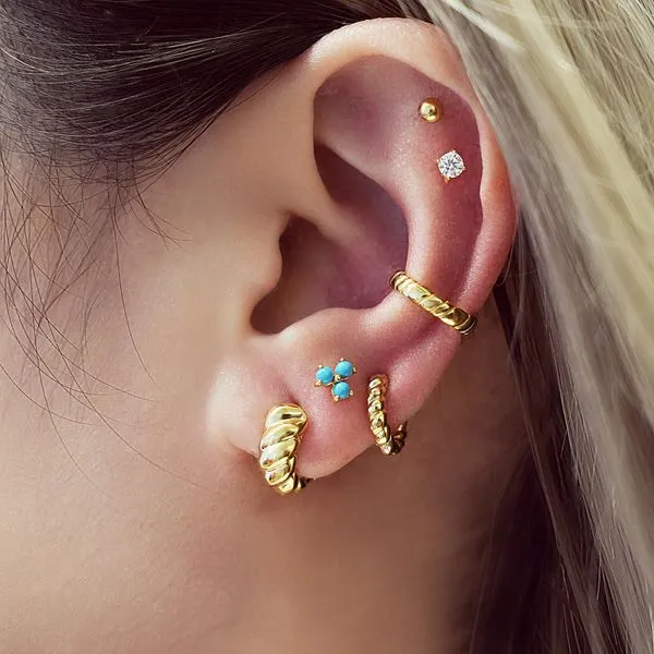 Sterling Silver Gold Plated Hoop Earrings Image 2 Orin Jewelers Northville, MI