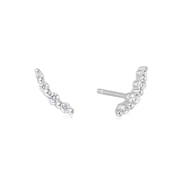 Sterling Silver Bezel Beaded Stone Stud Earrings Orin Jewelers Northville, MI