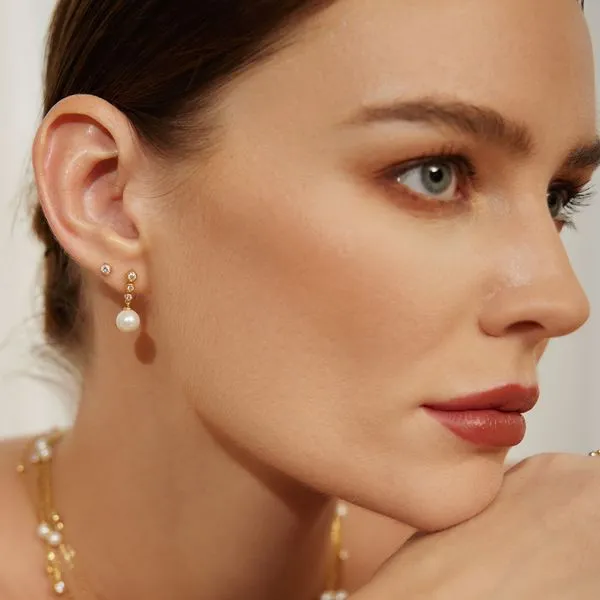 Sterling Silver Gold Plated Drop Stud Earrings Image 2 Orin Jewelers Northville, MI
