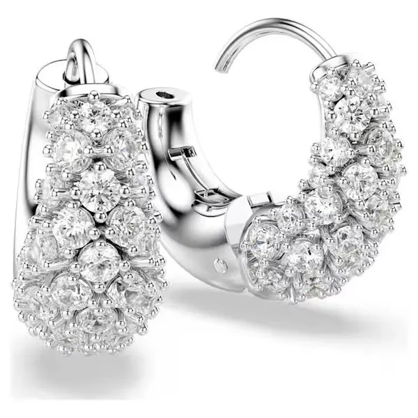 Swarovski Sublima Earrings, White, Rhodium Plated Image 2 Orin Jewelers Northville, MI