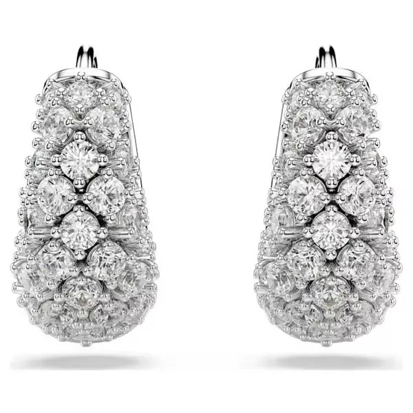 Swarovski Sublima Earrings, White, Rhodium Plated Image 3 Orin Jewelers Northville, MI