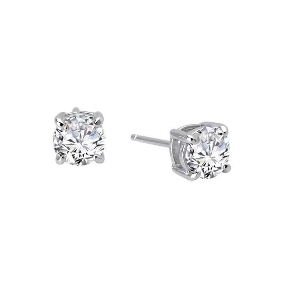 Lady's Sterling Silver Earrings With 2 CZ's Orin Jewelers Northville, MI