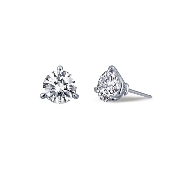 Lady's Sterling Silver Earrings With 2 CZ's Orin Jewelers Northville, MI