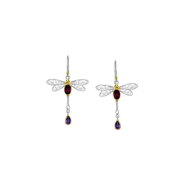Sterling Silver and 22K Gold Vermeil Earrings With Gemstones Orin Jewelers Northville, MI