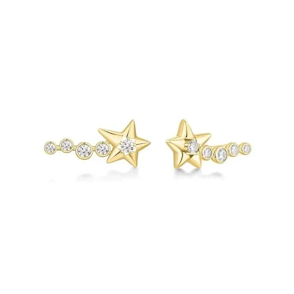 Sterling Silver Gold Plated Sparkling Meteor Climber Earrings By Ania Haie Orin Jewelers Northville, MI