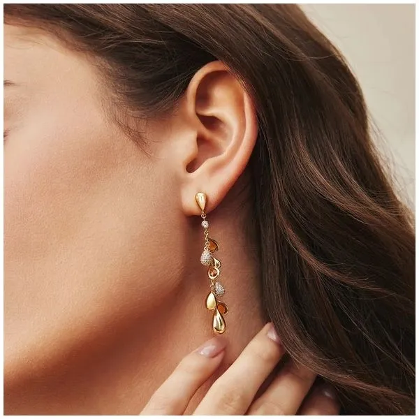 Sterling Silver Gold Plated Nano Gem Teardrop Cascade Earrings By Ania Haie Image 2 Orin Jewelers Northville, MI