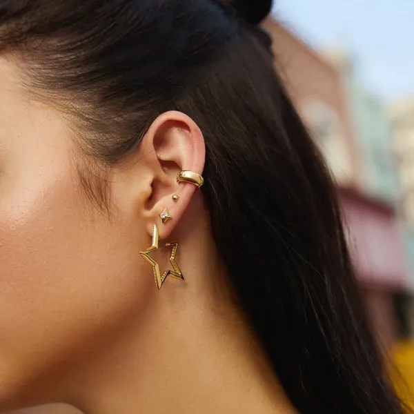 Sterling Silver Gold Plated Star Stud Earrings Image 2 Orin Jewelers Northville, MI
