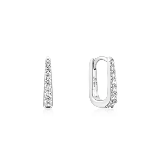 Sterling Silver Oval Pave Huggie Earrings By Ania Haie Orin Jewelers Northville, MI