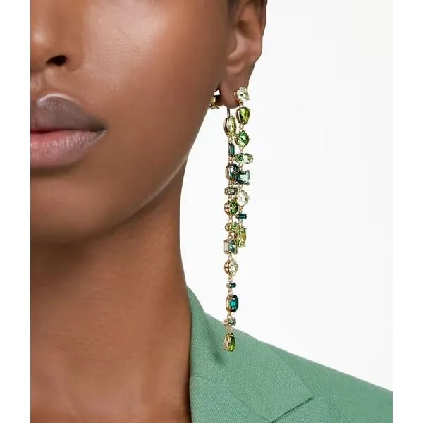 Swarovski Gema Drop Earrings - Asymmetrical Design Image 2 Orin Jewelers Northville, MI