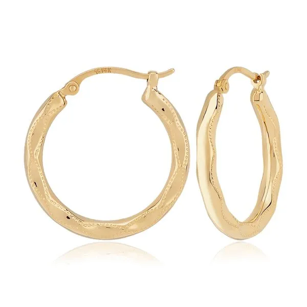 Sterling Silver Gold Vermeil Embossed Hoop Earrings Orin Jewelers Northville, MI