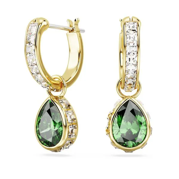 Swarovski Stilla Drop Earrings - Pear Cut, Green Orin Jewelers Northville, MI