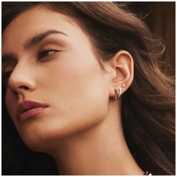 Sterling Sivler Sparkling Pave Huggie Hoop Earrings By Ania Haie Image 2 Orin Jewelers Northville, MI