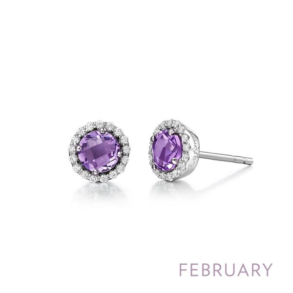 Sterling Silver Genuine Amethyst & CZ Earrings Orin Jewelers Northville, MI