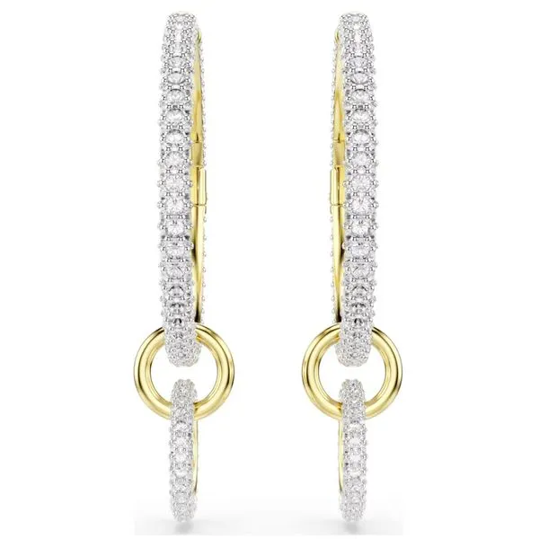 Swarovski Dextera Hoop Earrings - Round Cut, White, Gold-Tone Plated Orin Jewelers Northville, MI