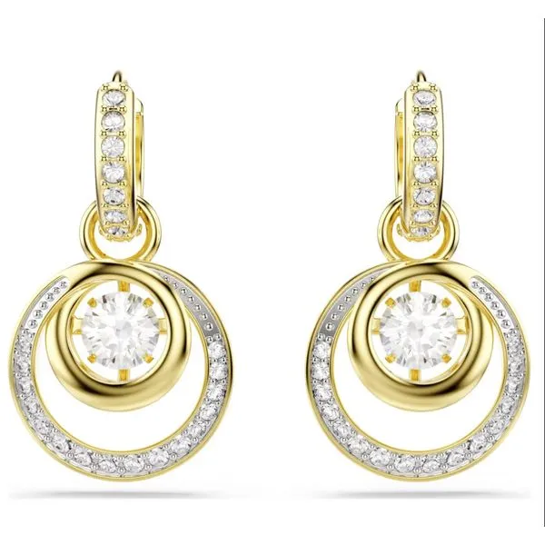 Swarovski Hyperbola Drop Earrings - Round Cut, White, Gold-Tone Plated Orin Jewelers Northville, MI