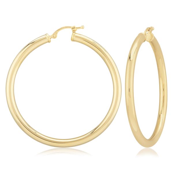 Sterling Silver Gold Vermeil 40 mm Hoop Earrings Orin Jewelers Northville, MI