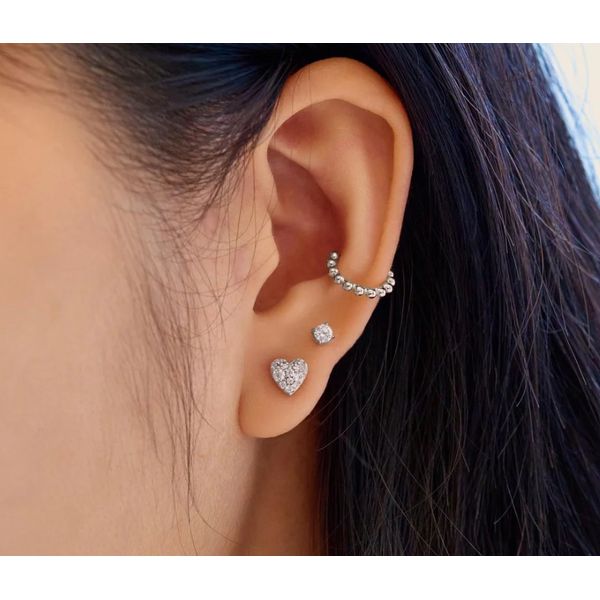 Sterling Silver Pave Heart Stud Earrings By Ania Haie Image 2 Orin Jewelers Northville, MI