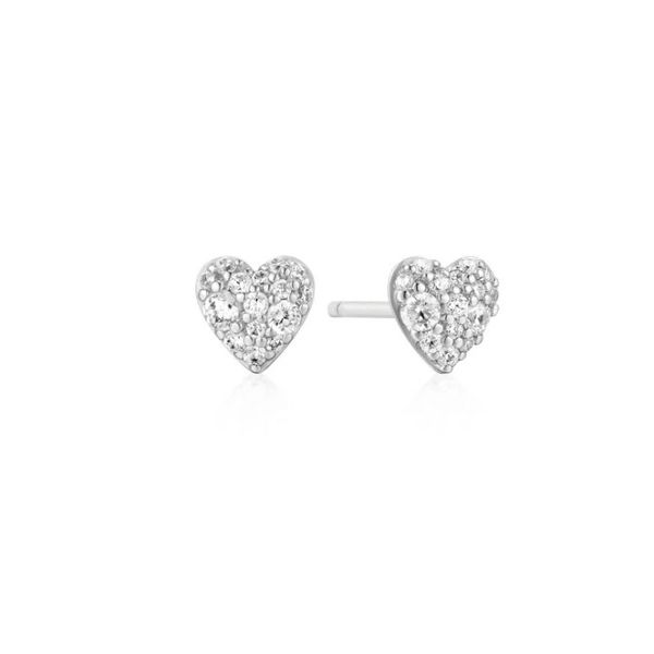 Sterling Silver Pave Heart Stud Earrings By Ania Haie Orin Jewelers Northville, MI