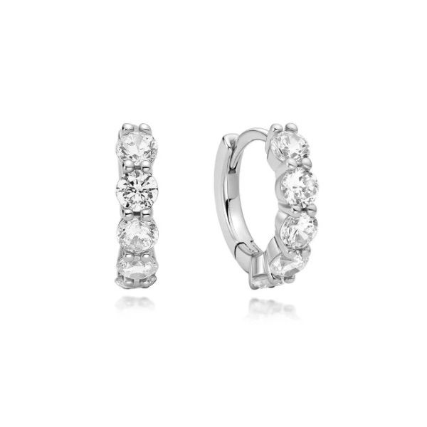 Sterling Silver Quintet Sparkle Huggie Hoop Earrings By Ania Haie Orin Jewelers Northville, MI