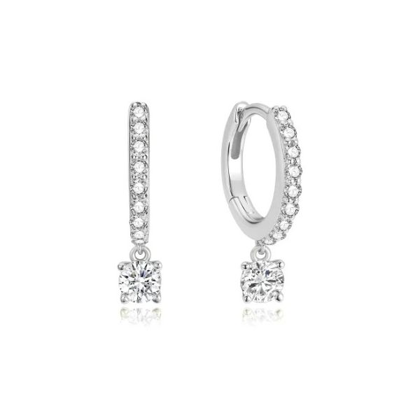 Sterling Silver Dangling Sparkle Huggie Hoop Earrings By Ania Haie Orin Jewelers Northville, MI
