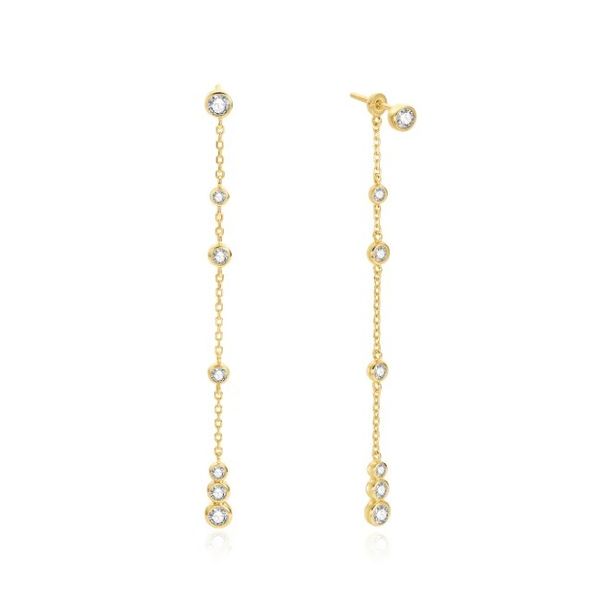 Sterling Silver Gold Plated Cascade Station Drop Stud Earrings By Ania Haie Orin Jewelers Northville, MI