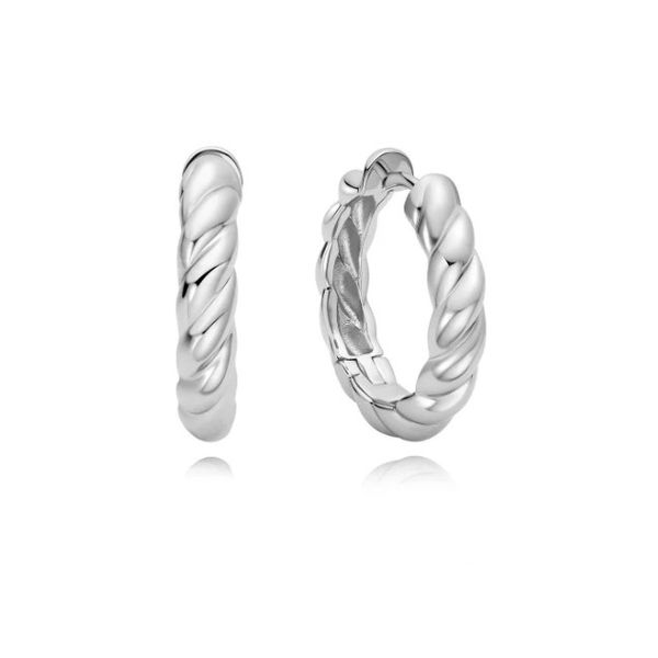 Sterling Silver Twisted Huggie Hoop Earrings By Ania Haie Orin Jewelers Northville, MI