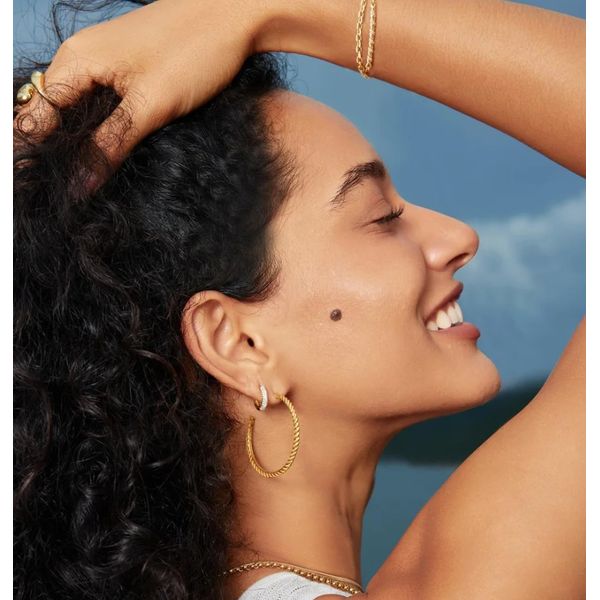 Sterling Silver Gold Plated Twisted Oversized Hoop Earrings By Ania Haie Image 2 Orin Jewelers Northville, MI