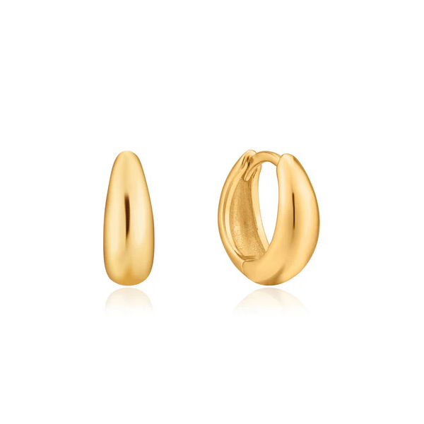 Sterling Silver Gold Plated Luxe Huggie Hoop Earrings Orin Jewelers Northville, MI