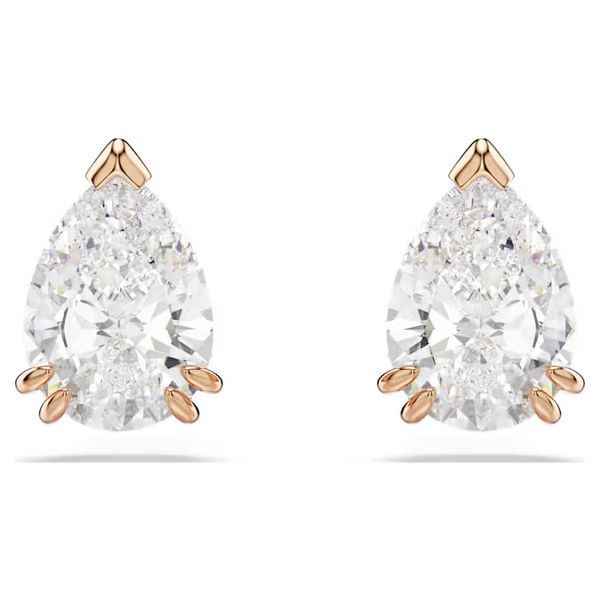 Swarovski Stilla Stud Earrings, Pear Cut, White, Rose Gold-Tone Plated Orin Jewelers Northville, MI