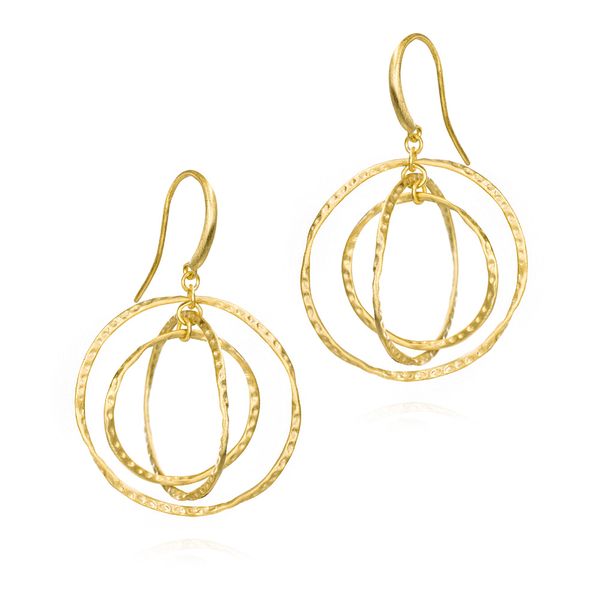 Sterling Silver Gold Vermeil Drop Earrings With Interlinking Rings By Jorge Revilla Orin Jewelers Northville, MI