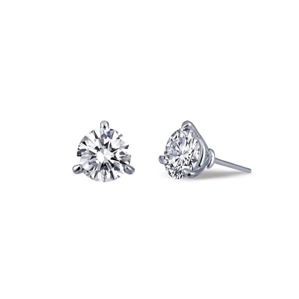 Sterling Silver Earrings With 2 Round Cubic Zirconiums Orin Jewelers Northville, MI