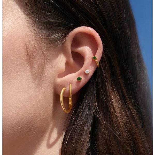 Sterling Silver Gold Plated Green Stud Earrings By Ania Haie Image 2 Orin Jewelers Northville, MI
