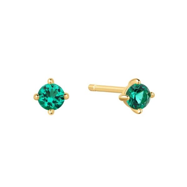 Sterling Silver Gold Plated Green Stud Earrings By Ania Haie Orin Jewelers Northville, MI