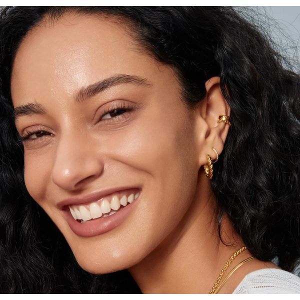 Sterling Silver Gold Plated Twisted Huggie Hoop Earrings By Ania Haie Image 2 Orin Jewelers Northville, MI