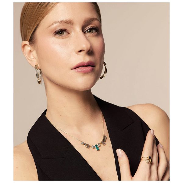 Sterling Silver With 18K Gold Vermeil Hoop Earrings With Geometric Labradorites By Jorge Revilla Image 3 Orin Jewelers Northville, MI