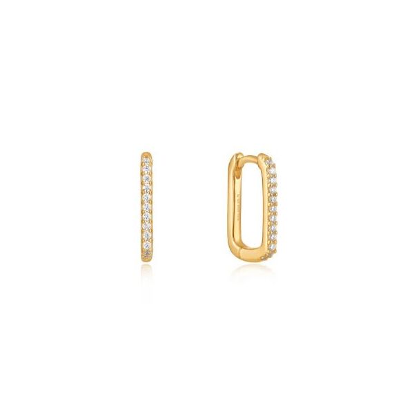 Sterling Silver Gold Plate Glam Oval Hoop Earrings By Ania Haie Orin Jewelers Northville, MI