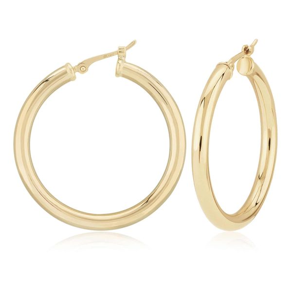 Sterling Silver Gold Vermeil 30 mm Hoop Earrings Orin Jewelers Northville, MI