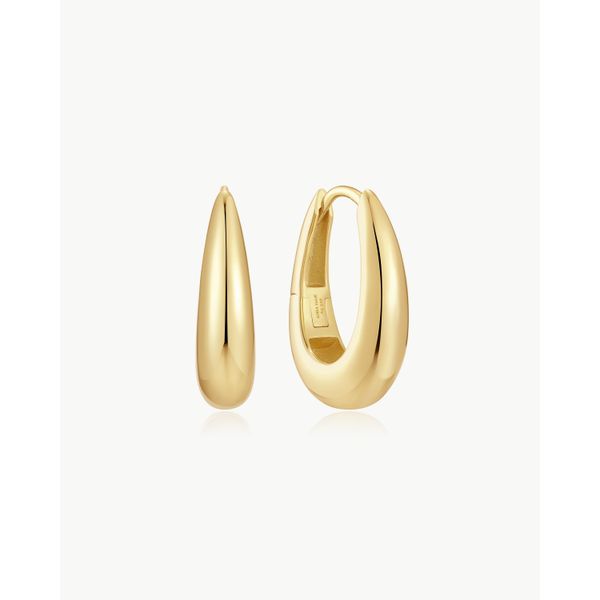 Sterling Silver Gold Plated Classic Dome Hoop Earrings By Ania Haie Orin Jewelers Northville, MI