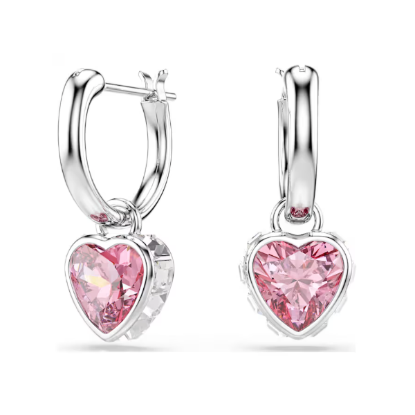 Swarovski Chroma Drop Earrings - Heart, Pink Orin Jewelers Northville, MI
