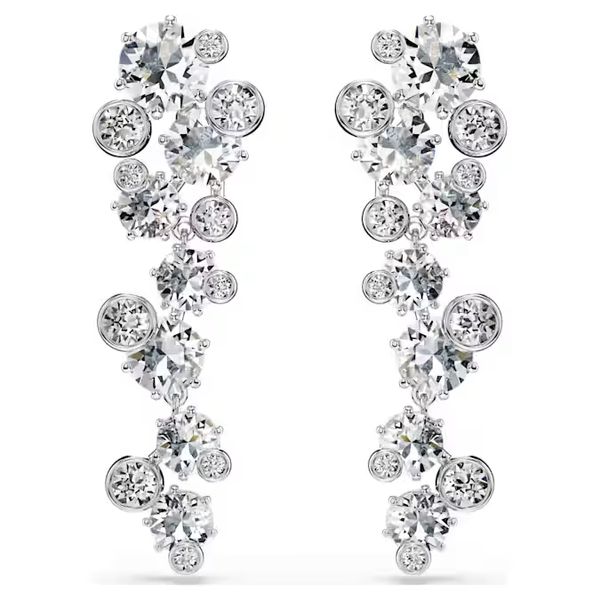 Swarovski Constella Drop Earrings, Mixed Cuts, White, Rhodium Plated Orin Jewelers Northville, MI