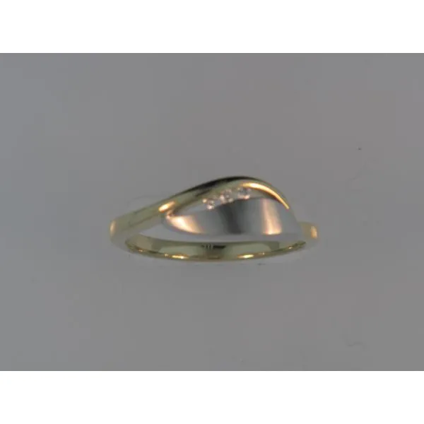 Lady's Two Tone White & Yellow Gold Plated Ring With 3 Diamonds Orin Jewelers Northville, MI