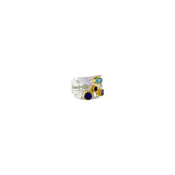 Sterling Silver & 22k Gold Vermeil Overlay Ring With Multiple Stones Orin Jewelers Northville, MI