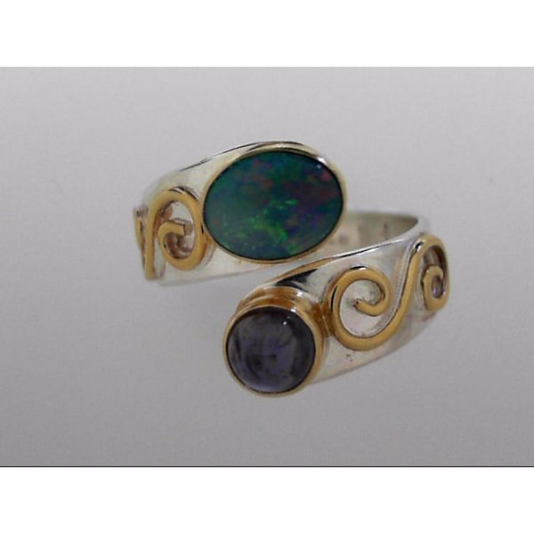Sterling Silver And 22K Gold Vermeil Ring With Gemstones Orin Jewelers Northville, MI